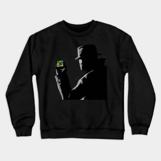 Neo Noir Detective holding colored Cube Crewneck Sweatshirt